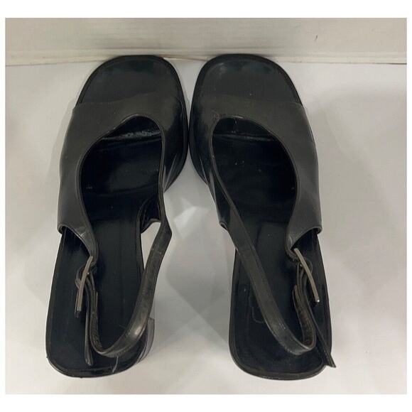 Authentic Vintage Gucci Slingback Black Open Toe Heels Size 7.5 Women’s - Picture 6 of 9